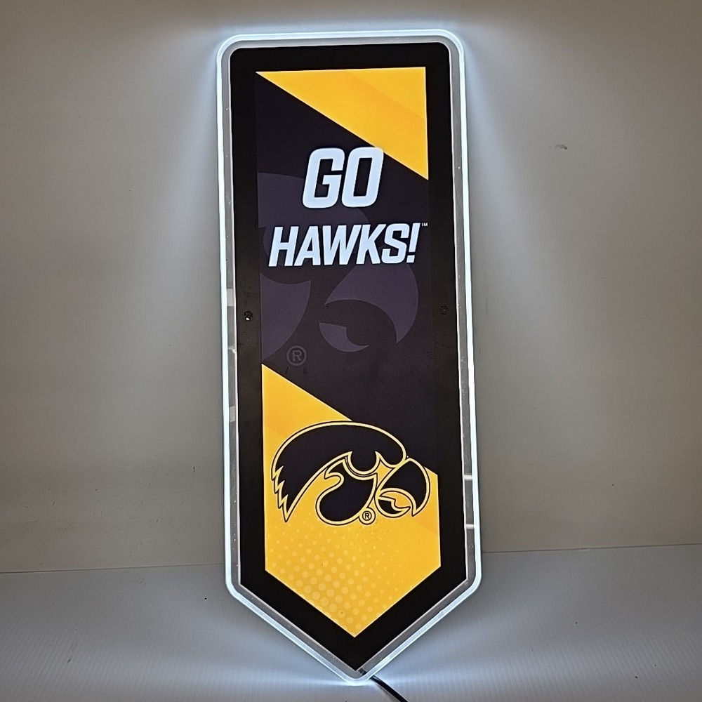 NCAA University of Iowa | Ultra-Thin LED Light Wall Sign Decor | Large...